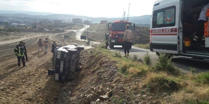 Otomobil Şarampole Yuvarlandı: 1 Yaralı