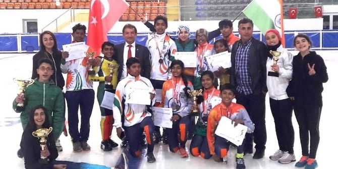 Türkiye- Hindistan Kısa Kulvar Sürat Pateni Milli Takımları Arasında Dostluk Yarışları Yapıldı