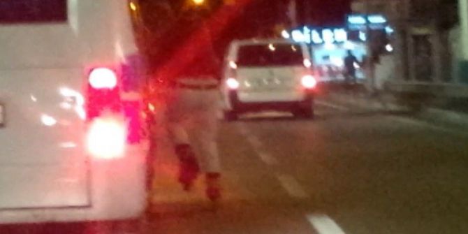 Patenli Çocuğun 130 Kilometre Hızda Tehlikeli Yolculuğu...