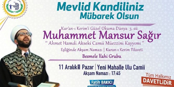 Bozüyük Belediyesi’nden Mevlid Kandili Programı