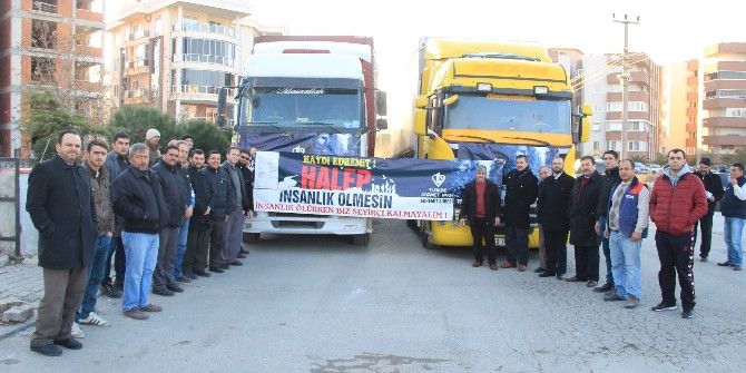 Halep İçin Yardım Tırları Yola Çıktı