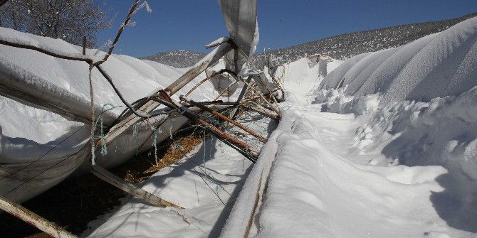 Seydikemer’de Kar Naylon Seraları Yıktı