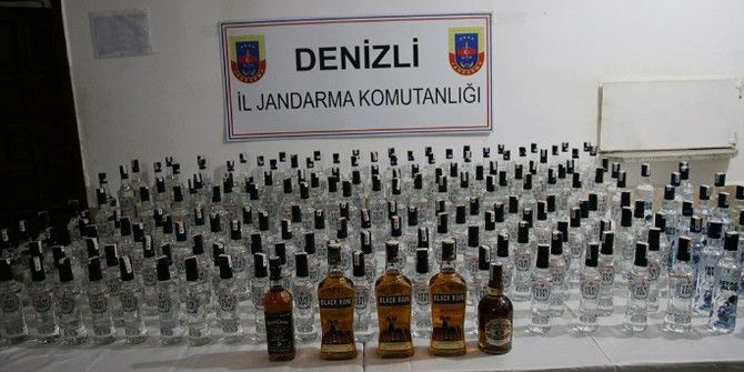 Denizli’de 261 Şişe Kaçak İçki Ele Geçirildi