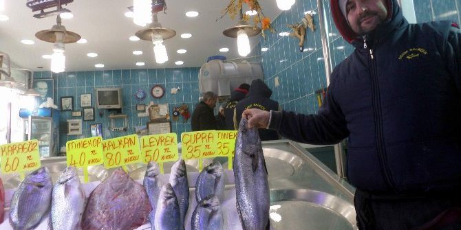 Kar Yağdı, Balık Fiyatları Tavan Yaptı