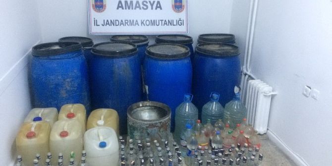 Amasya’da Kaçak İçki İmalathanesine Operasyon