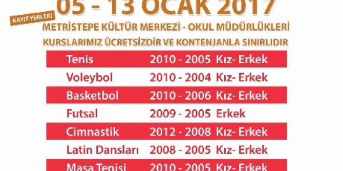 Bozüyük Belediyesi’nin Ücretsiz Kış Spor Okulları Kayıtları Başladı