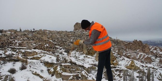 Uçhisar Belediyesi, Kuşlar İçin Doğaya Yem Bırakıyor