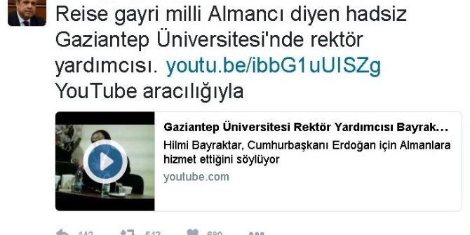 Şamil Tayyar’dan Gaziantep Üniversitesi Rektör Yardımcısına Sert Tepki