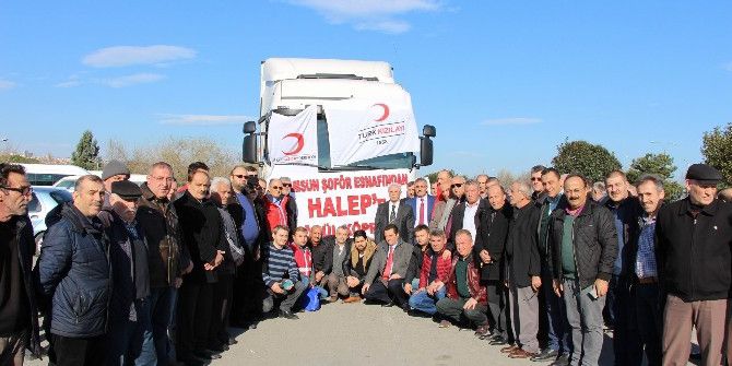 Samsunlu Şoförler Halep’e Duyarsız Kalmadı