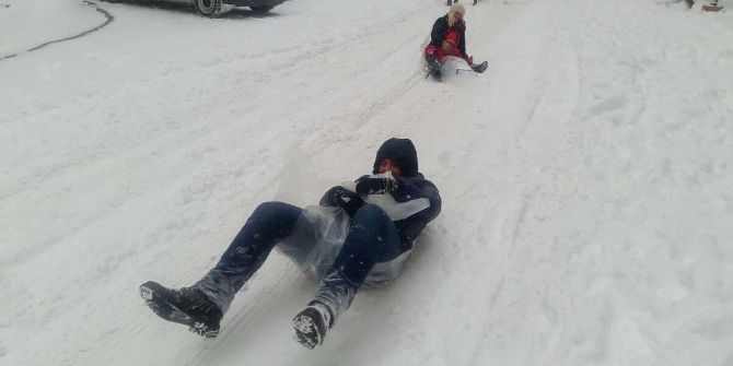 Çorlu’da Naylonla Kayak Keyfi