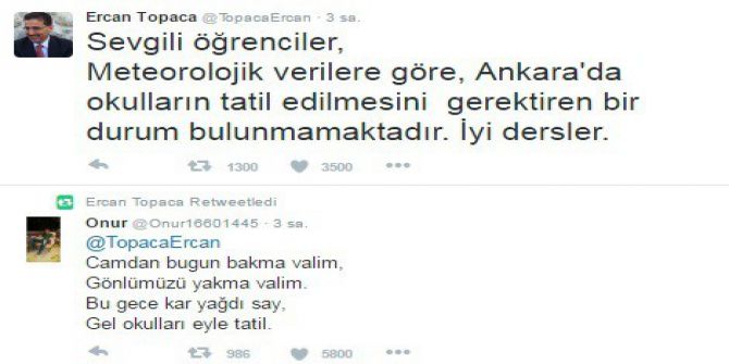 Öğrenciler, Ankara Valisi Topaca’yı Kar Tatili Mesajına Boğdu