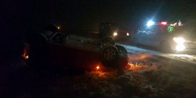 Park Halindeki Otomobili Şarampole Devirdi