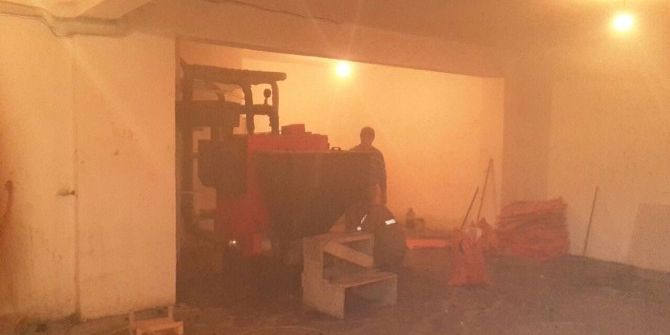 Kalorifer Dairesinde Yangın Paniği