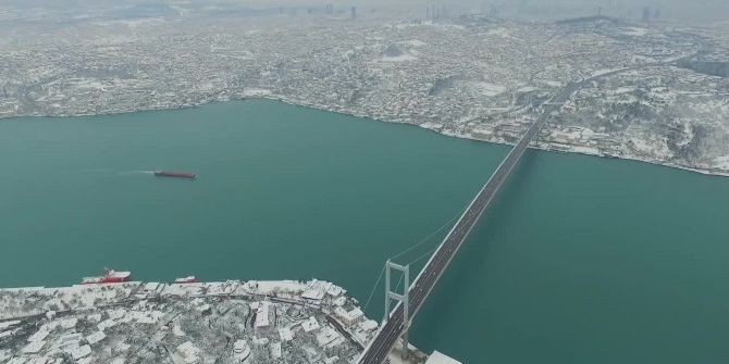 İstanbul’un Beyaz Örtüsü Havadan Görüntülendi
