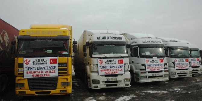 Sakarya’dan Halep’e 12 Tır Yardım Malzemesi Gönderildi