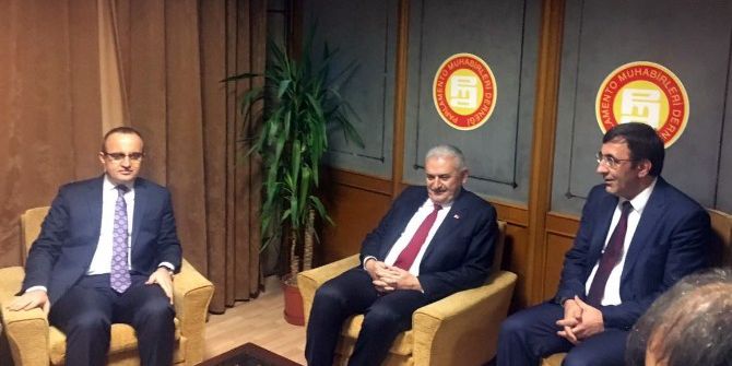 Başbakan Yıldırım, Parlamento Muhabirleri Derneğini Ziyaret Etti