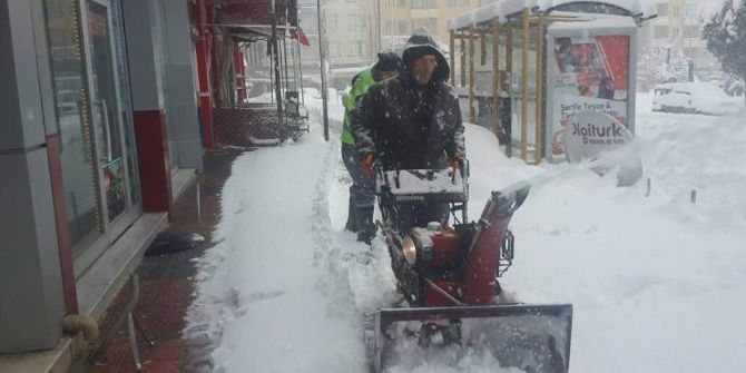 Seydişehir’de Kar Temizleme Çalışmaları Sürüyor