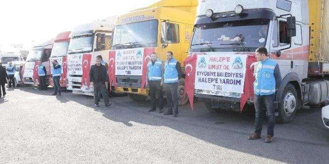 Eyyübiye Belediyesi Halep Ve Şırnak’a 5 Tır Dolusu Yardım Malzemesi Gönderdi