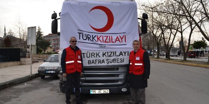 Bafra’dan Halep’e 25 Ton Yardım Malzemesi
