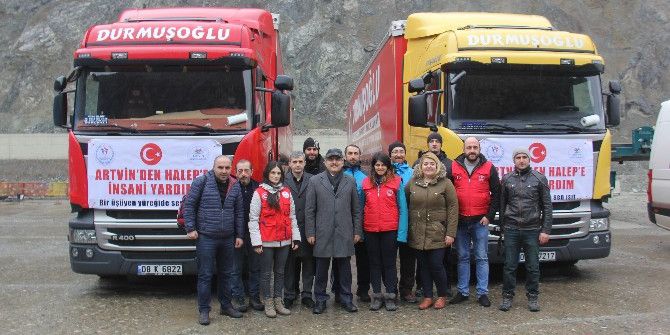 Artvin’den Halep’e Yardım Tır’ları Yola Çıktı
