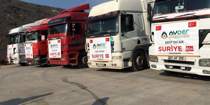 Ayder’in 5 Yardım Tır’ı Suriye’ye Yola Çıktı