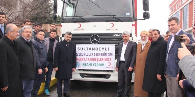 Halep’e Yardım Tır’ları Dualarla Uğurlandı
