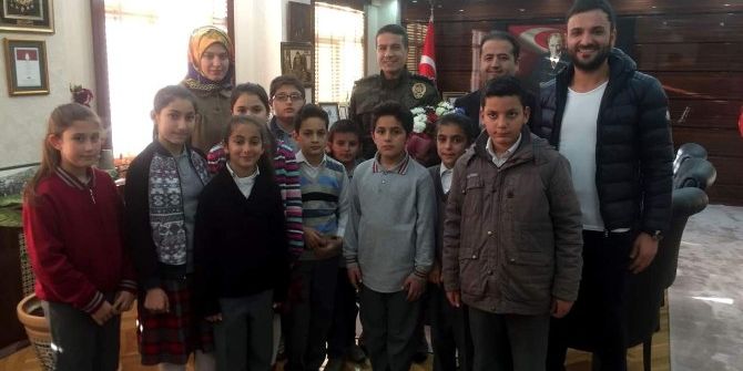 İlköğretim Okulu Öğrencilerinden Emniyet Müdürüne Ziyaret