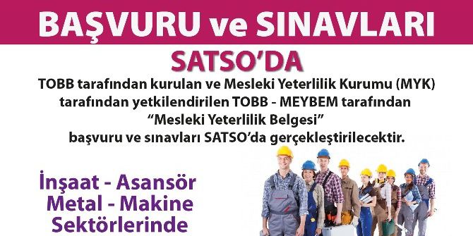 Mesleki Yeterlilik Belgelerini Artık Satso Verecek