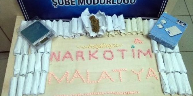 Malatya’da 182 Adet Uyuşturucu Hap, 1 Kilo 595 Gram Esrar Ele Geçirildi