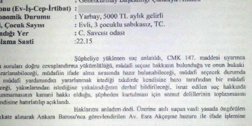 Genelkurmay Başkanının Yaveri İtiraf Etti: “Fetö Mensubuyum”