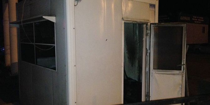 Bekçi Kulübesinde Yangın