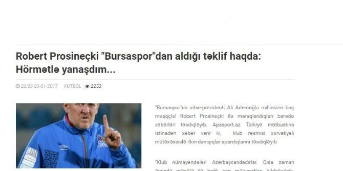 Prosinecki’den Bursaspor Açıklaması