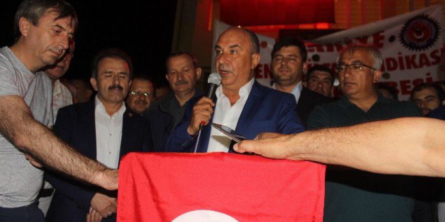 Maden İşçileri Sendikası ’Darbeye Lanet’ Mitingi Düzenledi