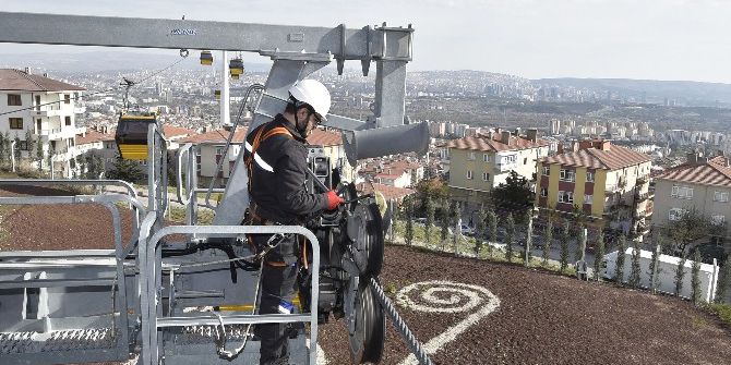 Ankara’da Teleferik Hattında Bakım Çalışması