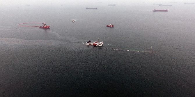 Zeytinburnu Açıklarında Batan Gemi Havadan Görüntülendi