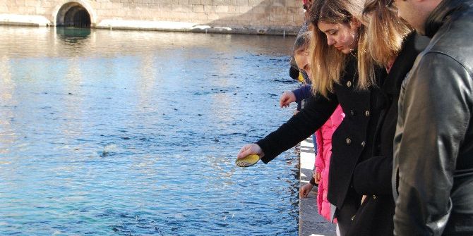 Vatandaşlar Güneşli Havanın Tadını Balıklıgöl’de Çıkarıyor