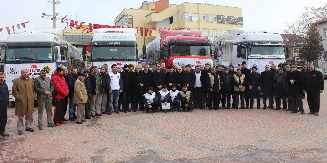 Tavşanlı’dan Halep’e 5 Tır Yardım Malzemesi
