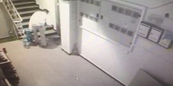 Aile Sağlık Merkezi’ni Soyan Hırsızla Güvenlik Kamerasında