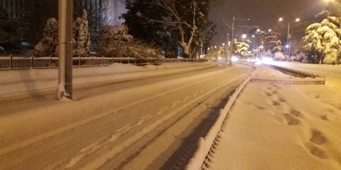 Samsun’da Tramvaya Kar Ve Buz Engeli