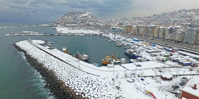 Giresun’un Havadan Çekilen Kar Görüntüleri Hayran Bırakıyor