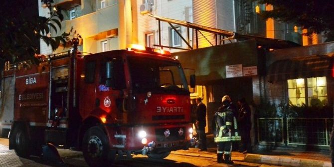Biga’da Otelin Kazan Dairesinde Yangın Çıktı