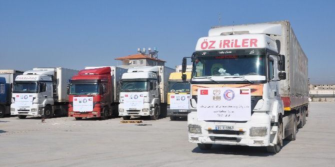 İhh Ve Kuveyt Kızılayı’ndan Suriye’ye 15 Tırlık Yardım