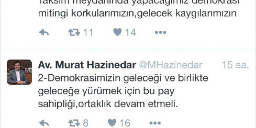 Başkan Murat Hazinedar Darbe Girişimini Kınadı