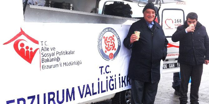 Erzurum Valiliğince Vatandaşlara Ücretsiz Çorba Dağıtılıyor