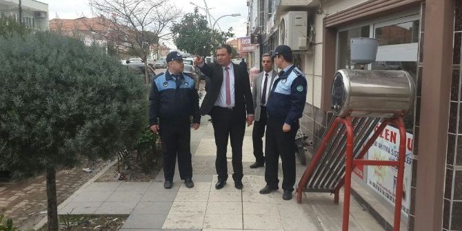 Saruhanlı’da Kaldırım İşgalleri Denetlendi