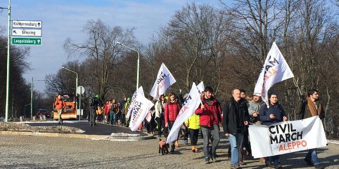 Berlin’den Çıkan ’Halep İçin Sivil Yürüyüş’ Hareketi Viyana’da