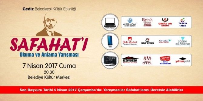 Gediz’de Safahat Okuma Yarışması 2017 Müracaatları Başladı