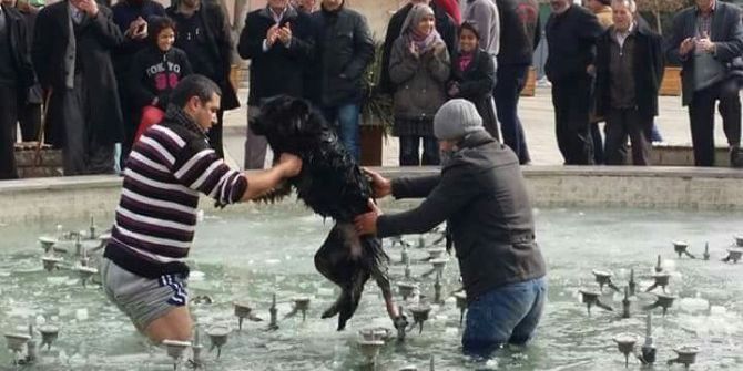Buzda Sıkışan Köpeği Vatandaşlar Kurtardı