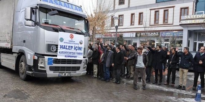 Karakoçan’dan Halep’e 1 Tır Ve 2 Kamyonet Dolusu Yardım