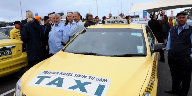 Avustralya’da Taksicilerden Hükümet Karşıtı Protesto